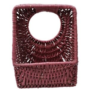 Wicker Basket‎ Boho Chic Magazine Holder Purple Home Decor Organizer